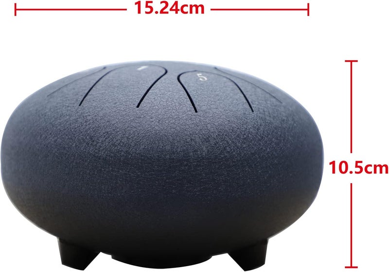 Rayzm Steel Tongue Drum, 6 inches 8 Notes Diatonic Scale Handpan Tank Drum Kit, Carbon Steel C-Key Percussion Instrument - Image 3